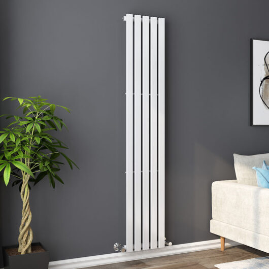 1800 x 340mm White Single Rectangular Panel Vertical Radiator