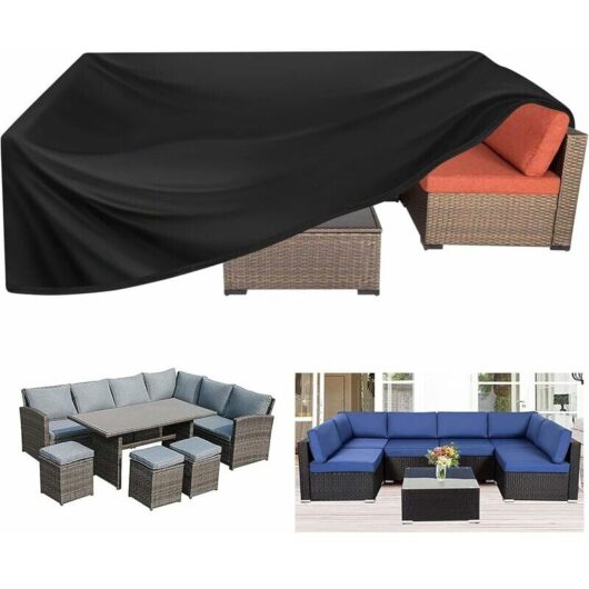 Garden Furniture Covers Waterproof,Patio Furniture Cover ,Rectangular Patio Table Cover- Upgraded 420D Heavy Duty Oxford Fabric Rattan Furniture