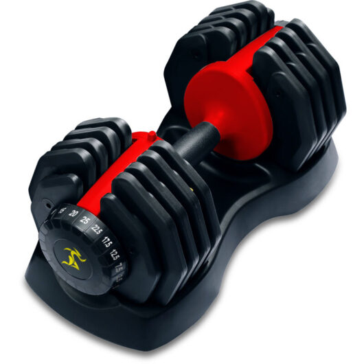Centurion Supports Urban25 Single Home Fitness Black Red Adjustable Smart Dumbbell from 2.5kg upto 25kg Training Weights