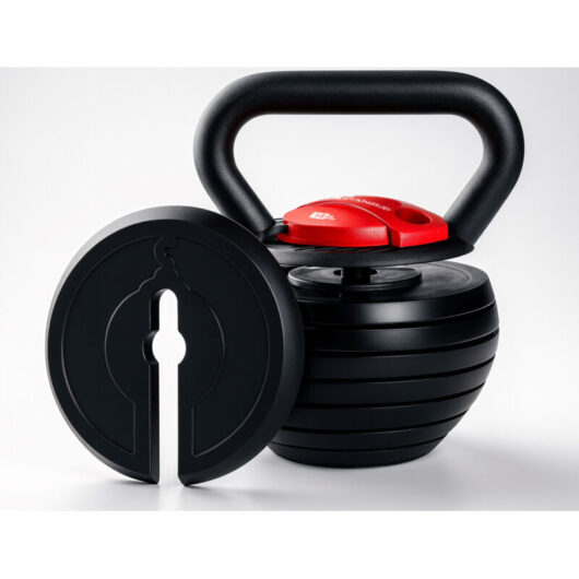 Strongology 7-in-1 Adjustable Smart Kettlebell upto 18kg Black with Red Dial Home Fitness Gym Equipment