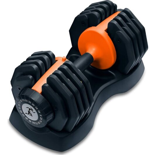Strongology Urban25 Home Fitness Black and Orange Adjustable Smart Dumbbell from 2.5kg upto 25kg Training Weights