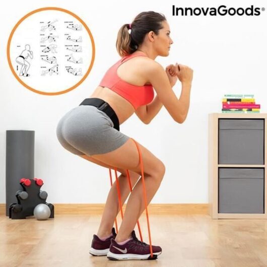 Belt with resistance bands - InnovaGoods - Boottrainer - Fitness - Unisex - Black