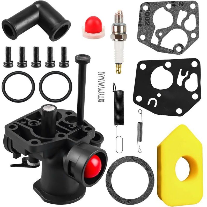 1 carburetor kit, compatible with Briggs & Stratton 498809A + air filter 698369 + diaphragms 795083 for lawnmowers