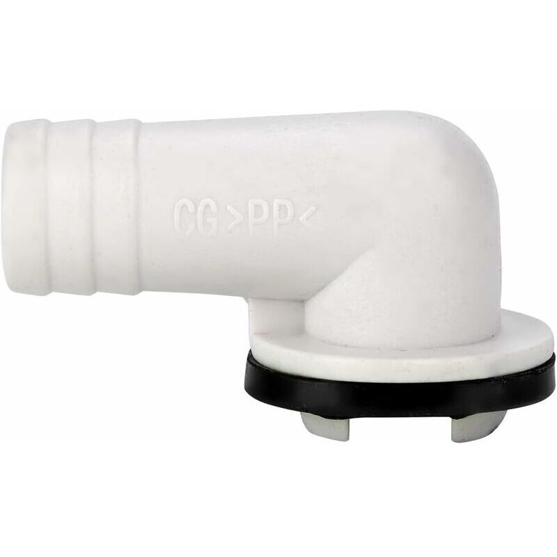 1 right-angle 19mm air conditioner drain hose connector with corrosion-resistant ABS fitting, for wall-mounted or ducted air conditioners