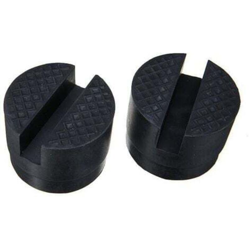 (Black, 2 Pieces) Rubber Pads for Hydraulic Car Jack, Strong Underside Protection When Lifting Car, 48 mm Diameter