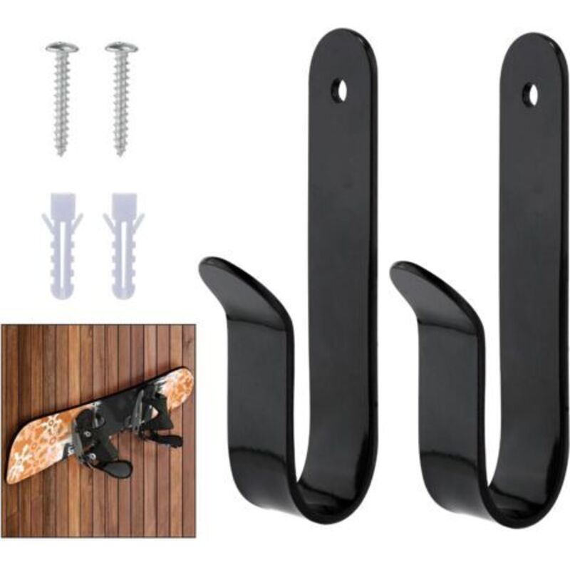 (Black) Surfboard Wall Mount, Surfboard Wall Storage Rack