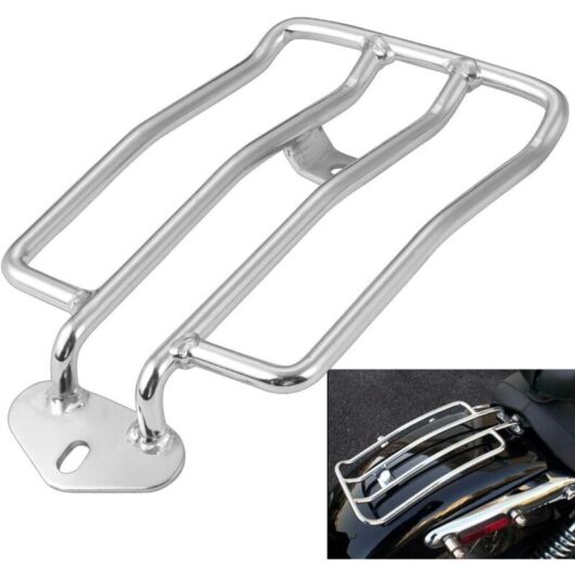 Motorcycle luggage rack tablet mount, fits 180 mm solo seatpost (7 inch), silver, fits Harley-Davidson XL Sportster Iron 48 883 XL1200 (2004-2018)