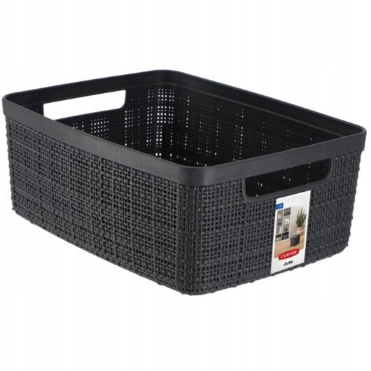 5L Curver Jute Storage Container, Anthracite