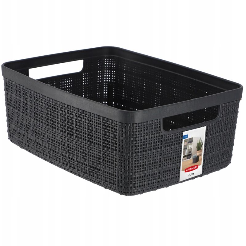 5L Curver Jute Storage Container, Anthracite