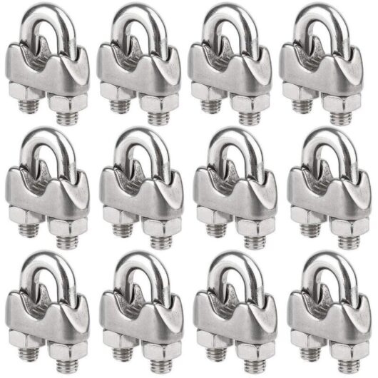 M3 Wire Rope Clips, Wire Rope Clamps, u Bolt Stainless Steel Cable Clip 3mm Diameter, Pack of 12