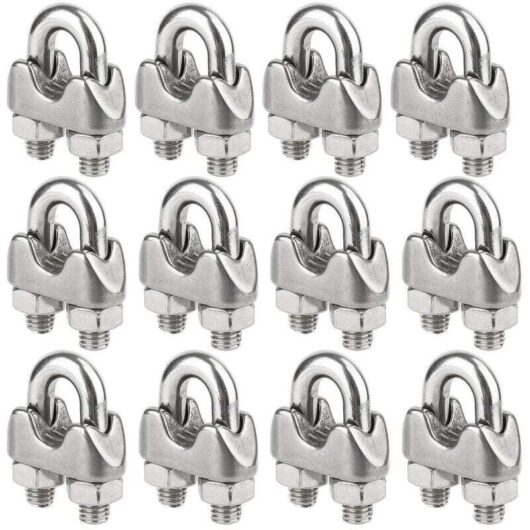 Never used] M3 Wire Rope Clips, Wire Rope Clamps, u Bolt Stainless Steel Cable Clip 3mm Diameter, Pack of 12