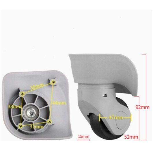Pair of Universal Suitcase Wheels, Durable Rubber Silent Multi-Directional for Suitcase Luggage Replacement Repair Wheels (Small, Gray, 2 Pack)