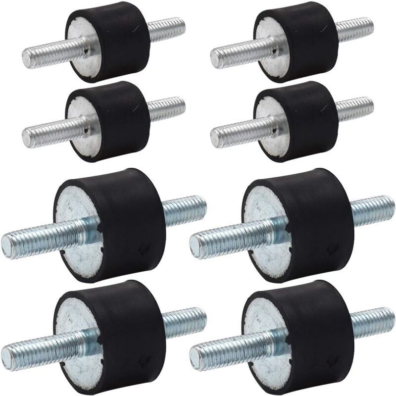 Rubber Isolation Mounts, 8 Pieces, M8 M6 Anti-Vibration Rubber Shock Absorbers, Vibration Damper for Car Boat Coils (30 x 20 mm, 20 x 15 mm)