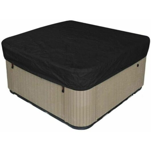 Swimming Pool Cover Square Solar Tarpaulin for Swimming Pool, Elastic Drawstring Hem Waterproof Spa Cover Outdoor Swimming Pool Protection