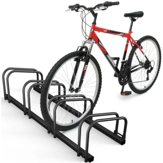 VOUNOT Bike Stand Bicycle Parking Rack for 4 Bikes, Black