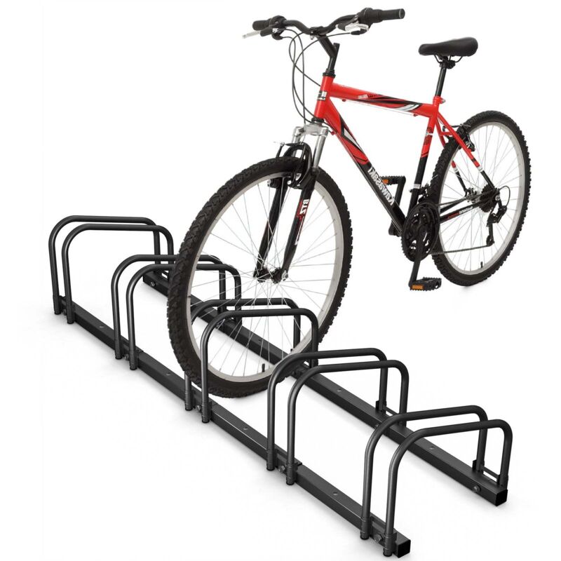 VOUNOT Bike Stand Bicycle Parking Rack for 5 Bikes, Black