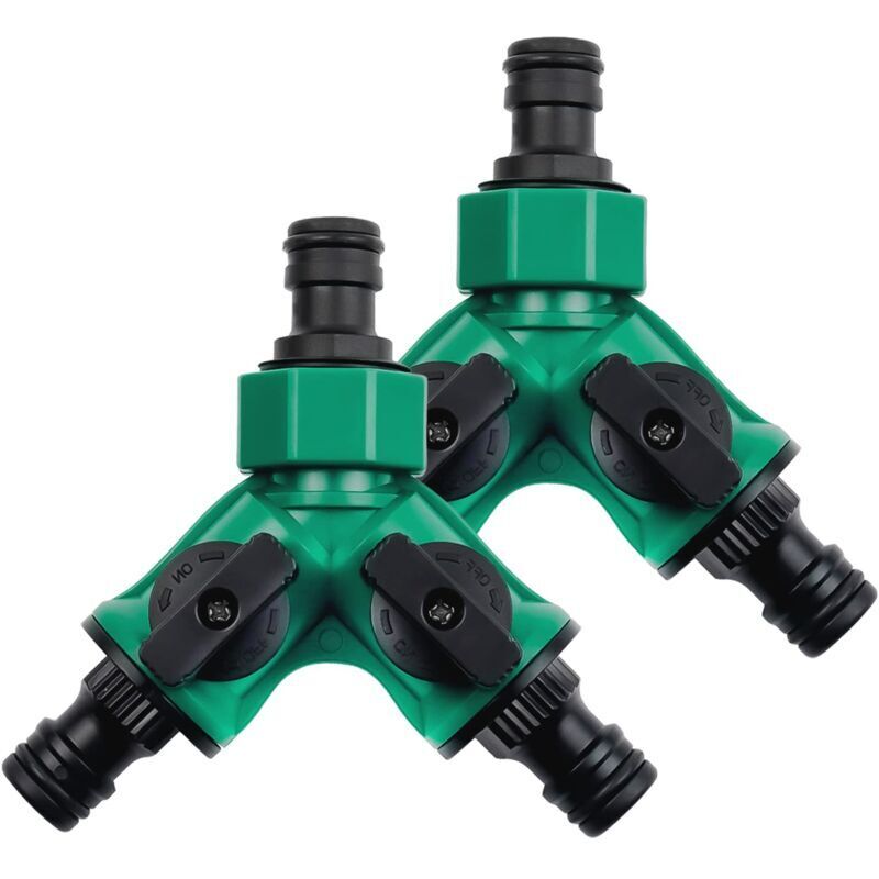 Y-connector for water pipes, compression fitting with switch, Y-valve, three-way diverter